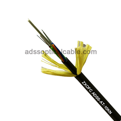 Waterproof ADSS Optical Cable 12 Core UV Resistant Stranded Double Jacket